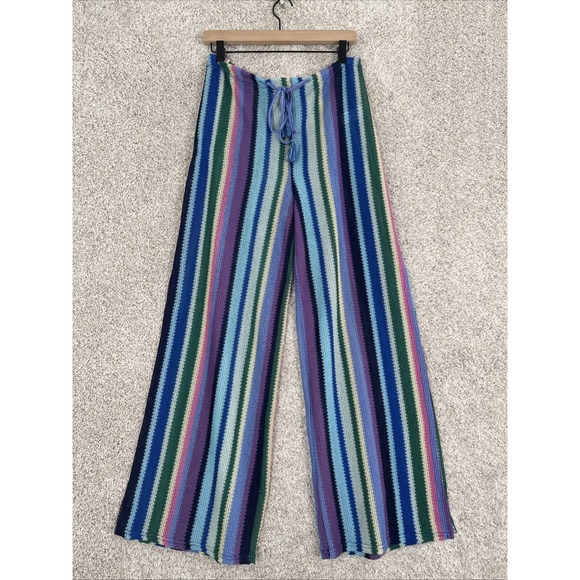 Marina Blu Other - Marina Blu Wide Leg Cover Up Pants Colorful Stripes, Size Medium